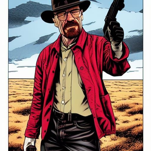 Man with Gun in Comic Book Art Style