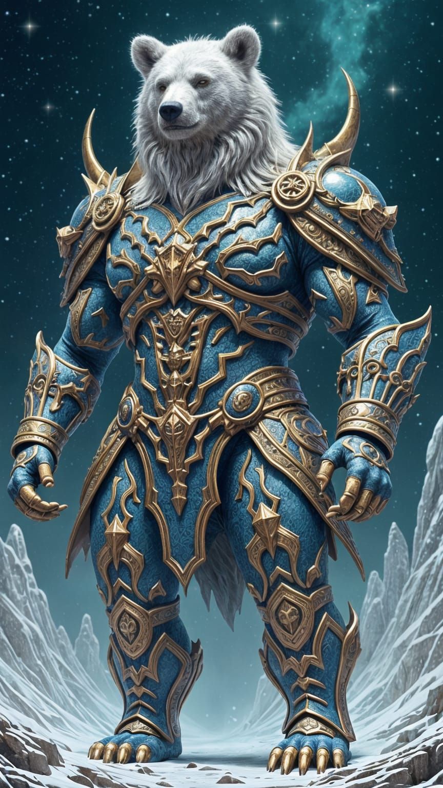 Ethereal Polar Bear Warrior in Eldritch Armor