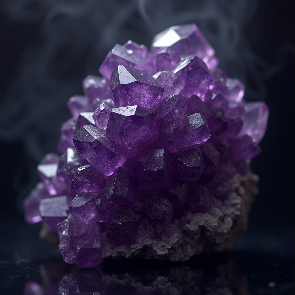 Amethyst Entity in Beksiński-Inspired Twilight