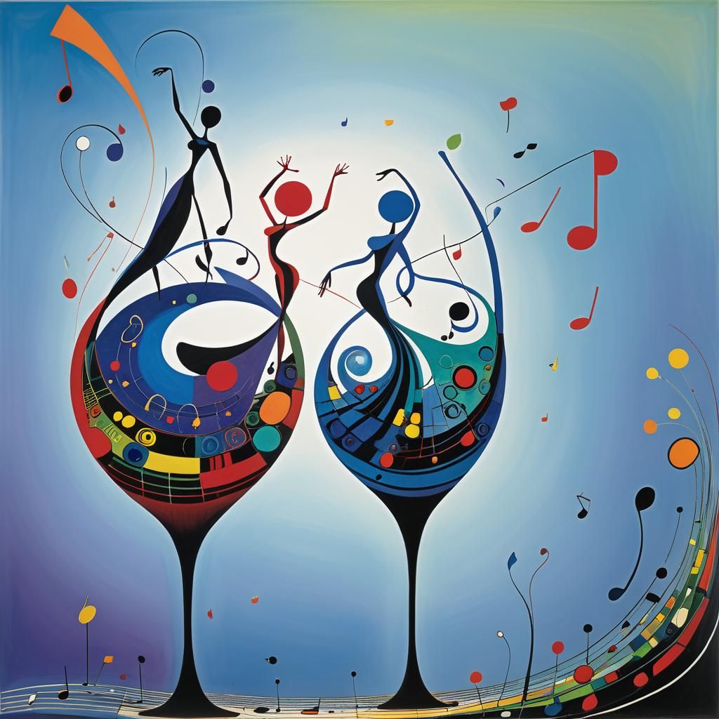 Dancing Musical Notes Inspired by Hundertwasser