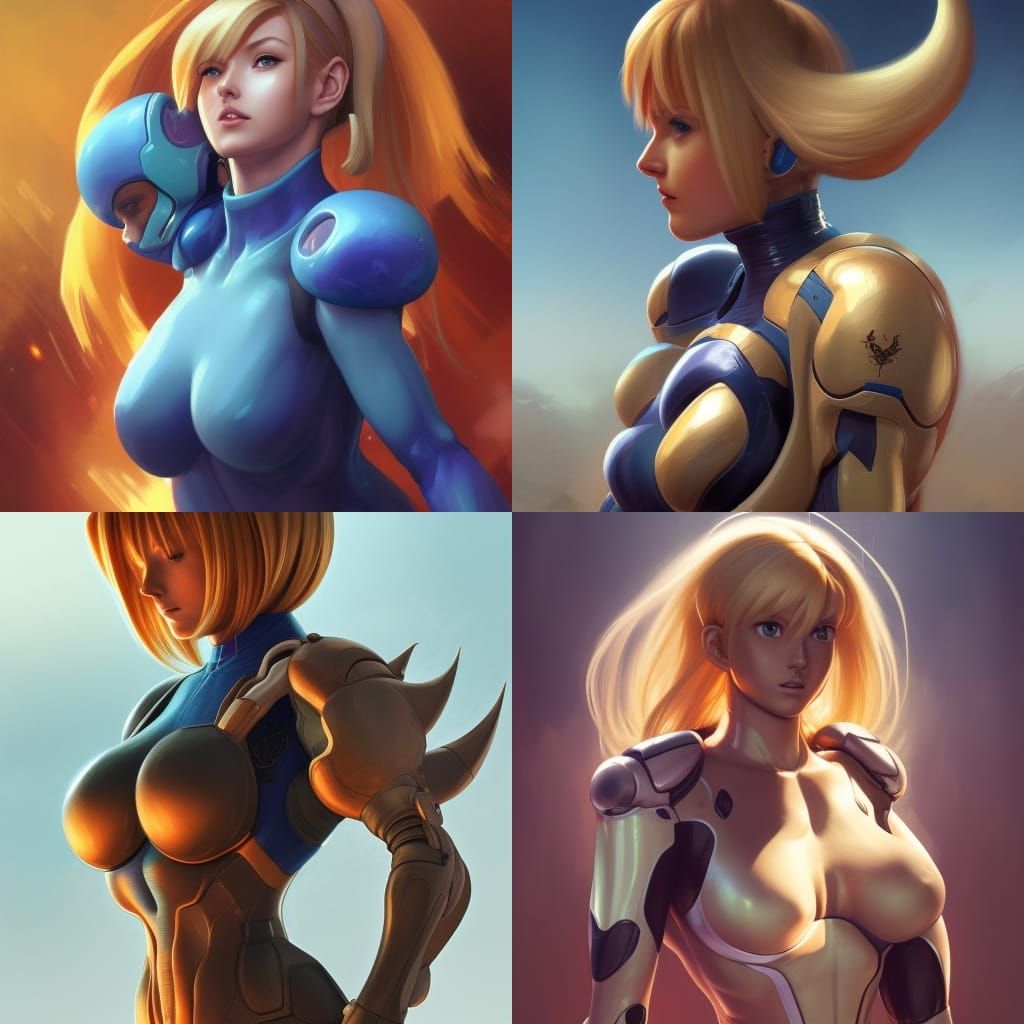 Samus Hugs Cow: Hyperdetailed Artstation Portrait