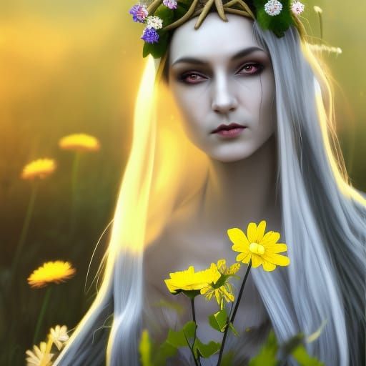 Elven Druid in a High Gothic Oil Painting