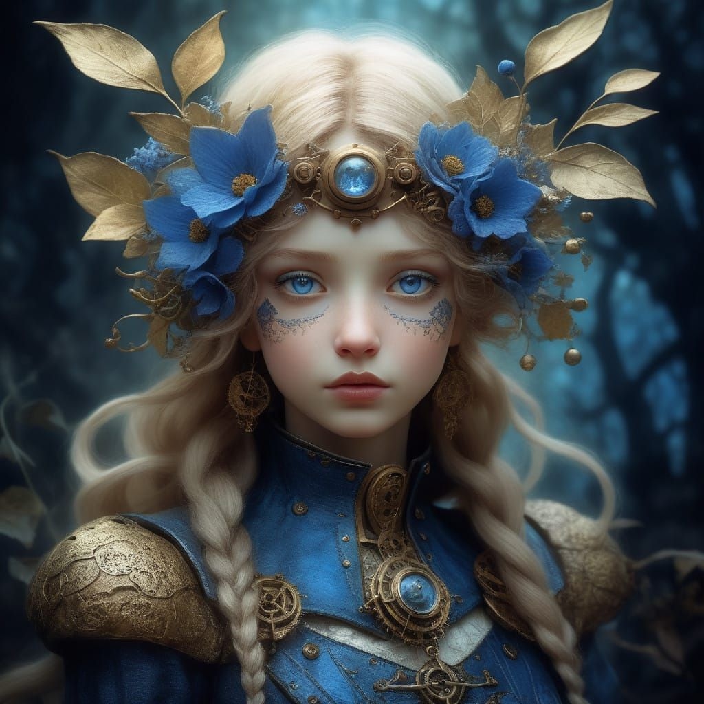 Steampunk Fairy in Art Nouveau Elegance