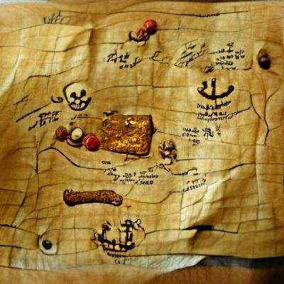 Antique Treasure Map of Tropical Island