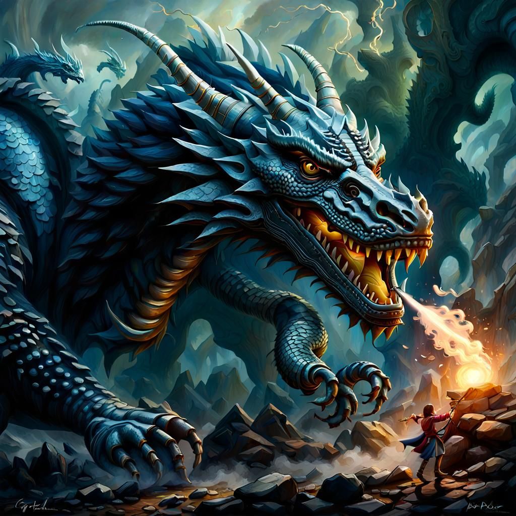 Smokey Dragon in Dramatic Digital Matte Painting