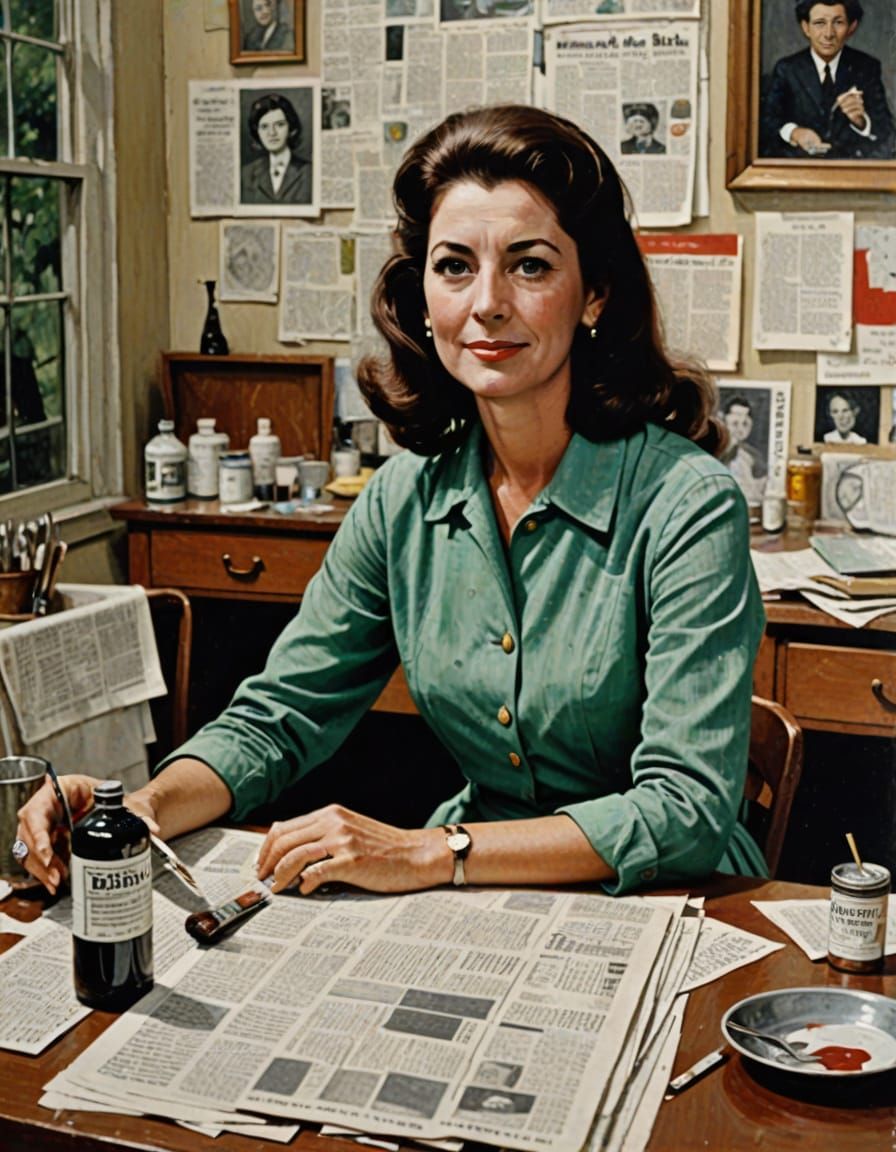 Bette Nesmith at Her Kitchen Table, Painting Correction Flui...