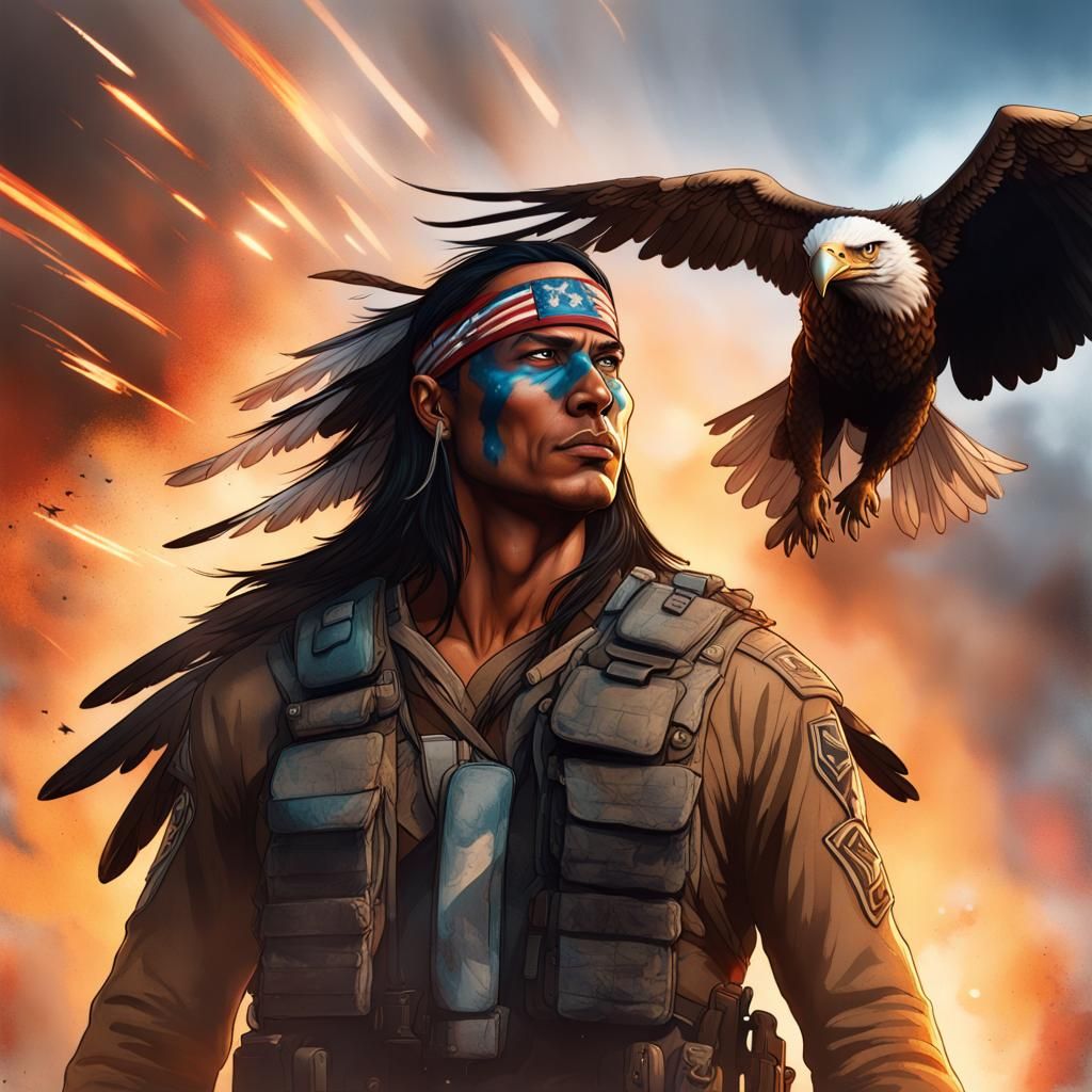 G.I. Joe's Spirit: Heroic Portrait with Eagle