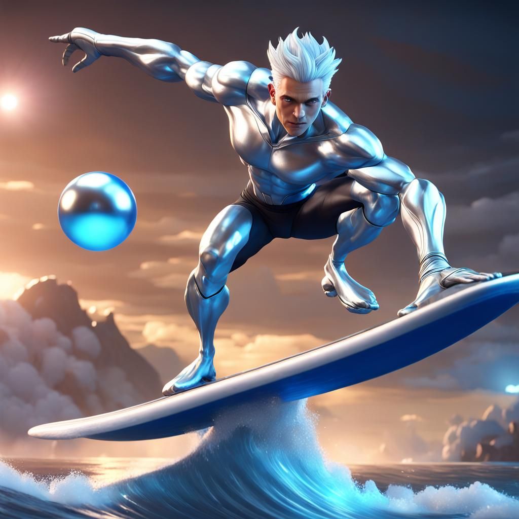 Gord as Silver Surfer: 3D Game Art