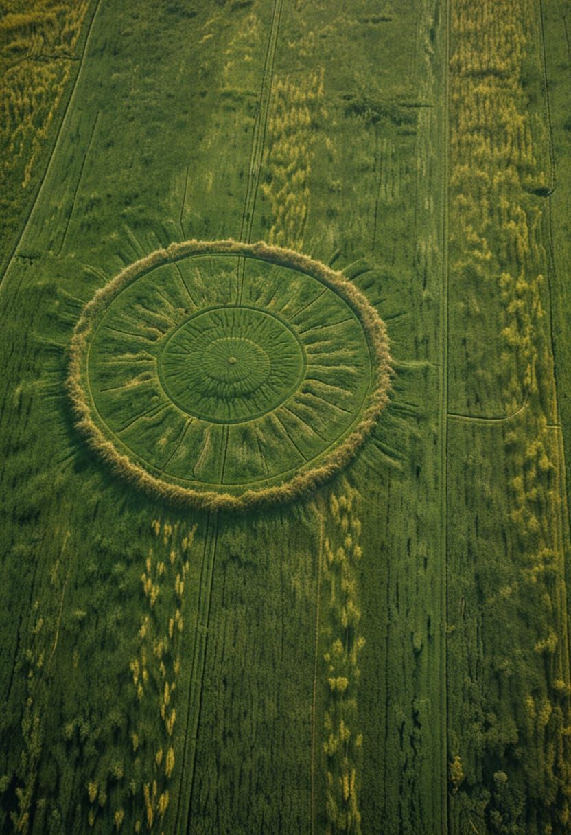 "Wiltshire, UK farmland with Crop Formations" #15