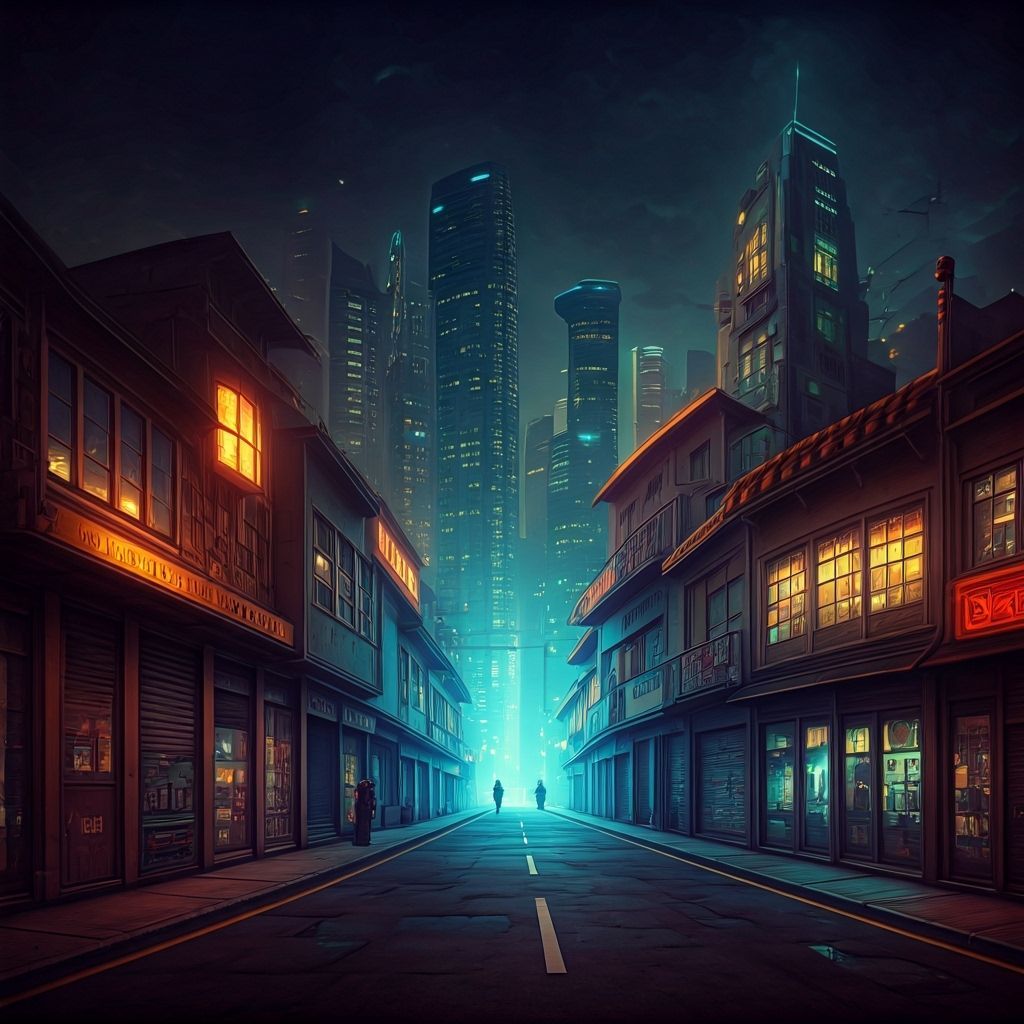 Surreal Cityscape Inspired by Futuristic Art