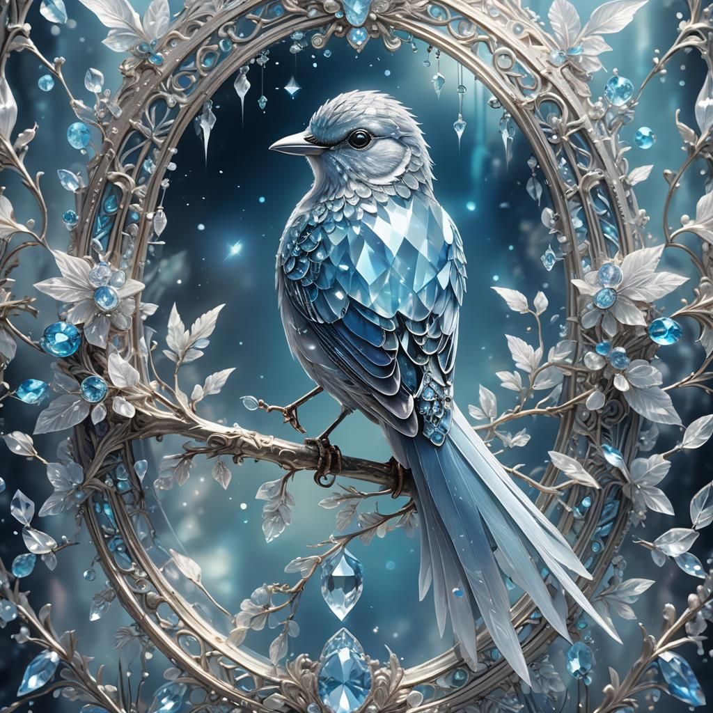 Blue crystal bird