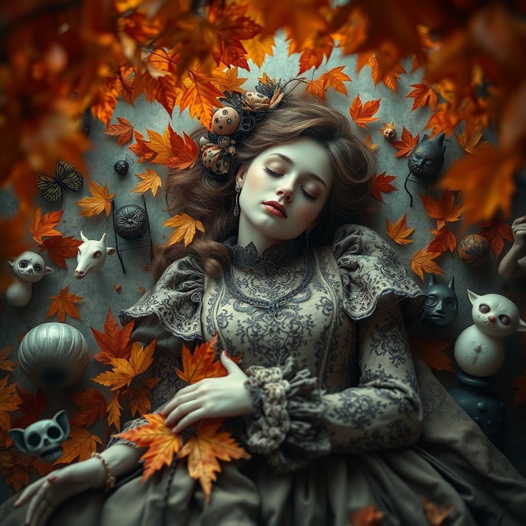 surreal autumn leaves,  Halloween Decorations, costumes,  hi...
