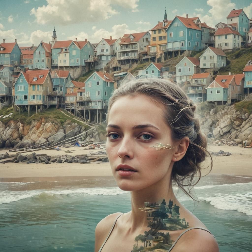 Surreal Seaside Fantasy in Classical Style