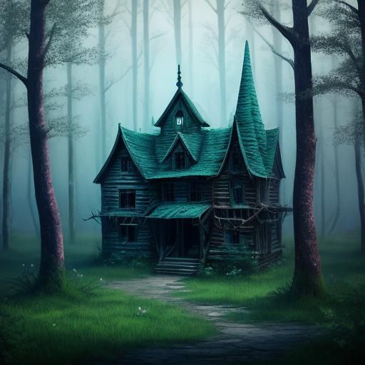Ethereal Ghost Town in Enchanted Forest