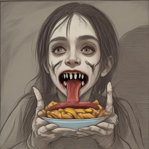 Disturbing Image of Cannibalism