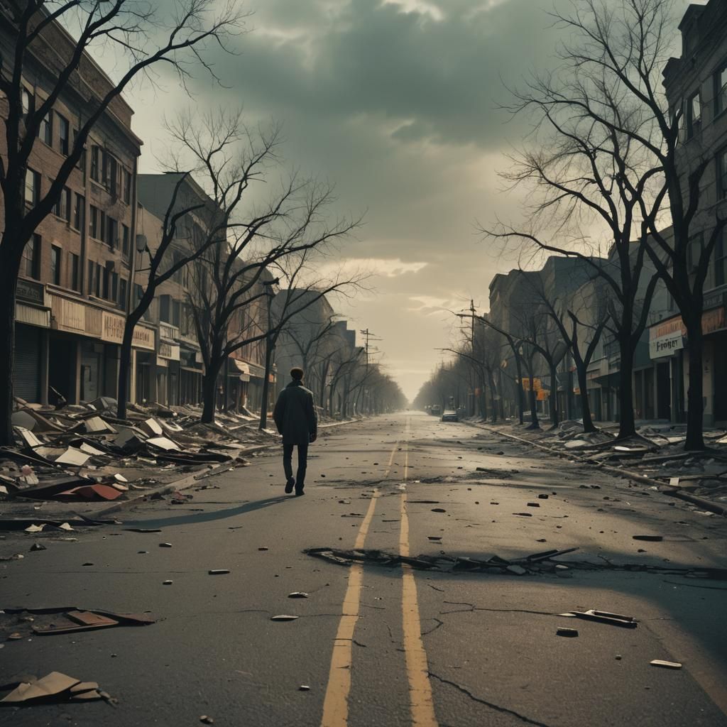 Atmospheric Cinematic Street Scene