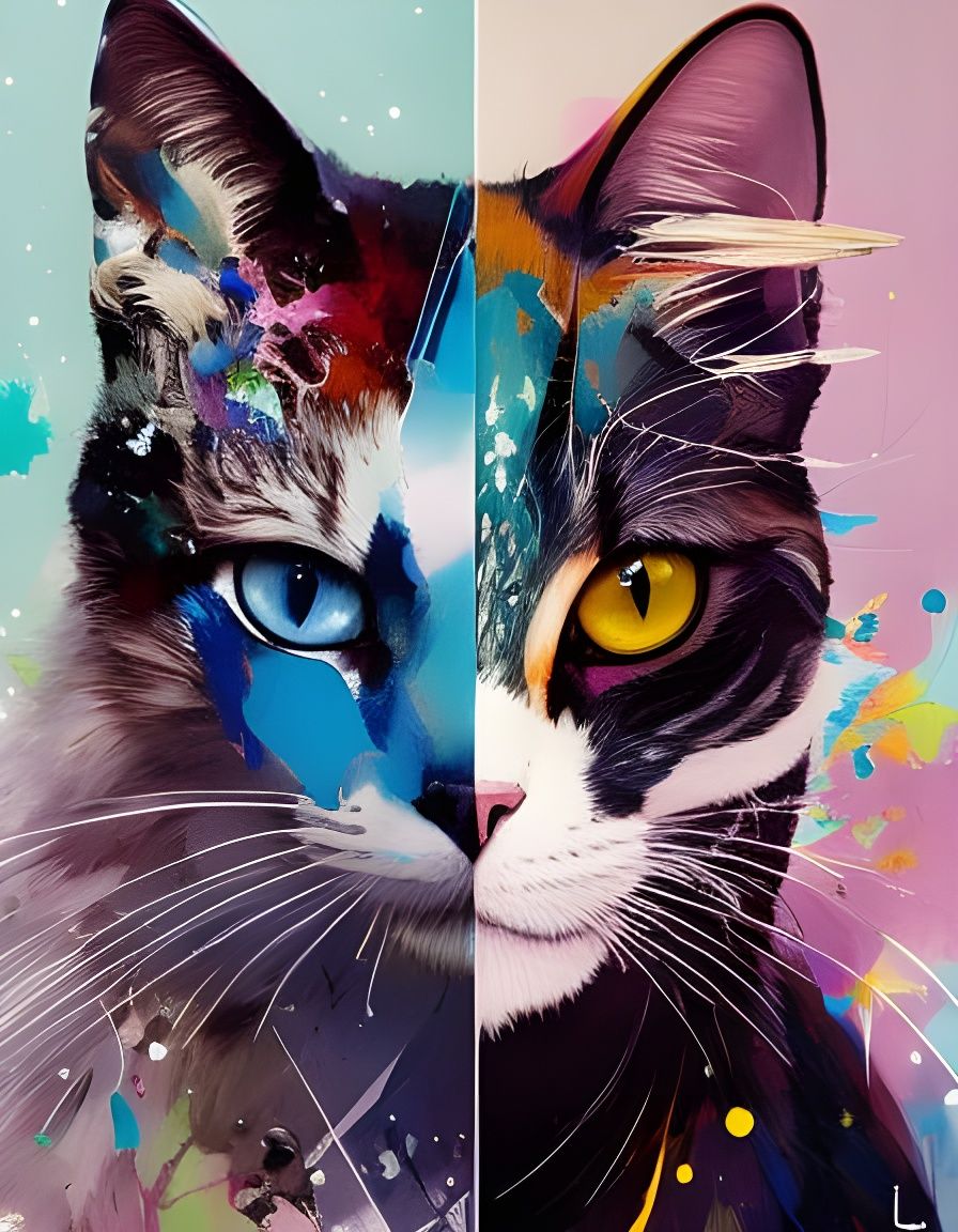 Elegant White Queen Cat with Magic Wand Sketch