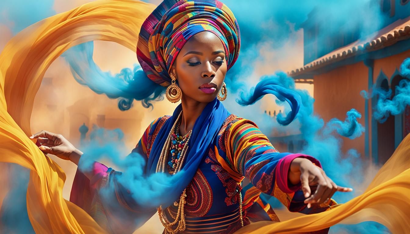 Gnaoua Musician in a Hassan Hajjaj Inspired Scene