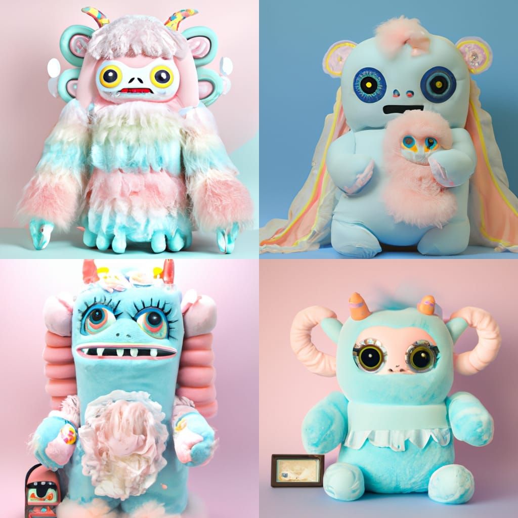 Pastel Monster Plush in Mark Ryden Style