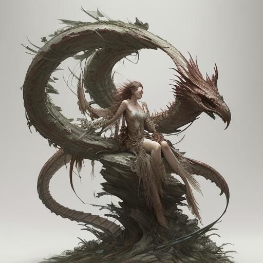 Serpent Sculpture in Ceramic Art Style