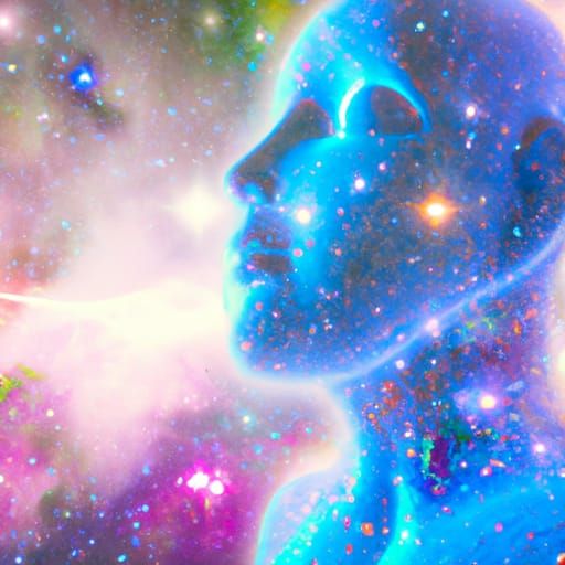 Luminescent Cosmic Forest with Starlight, 3D Art