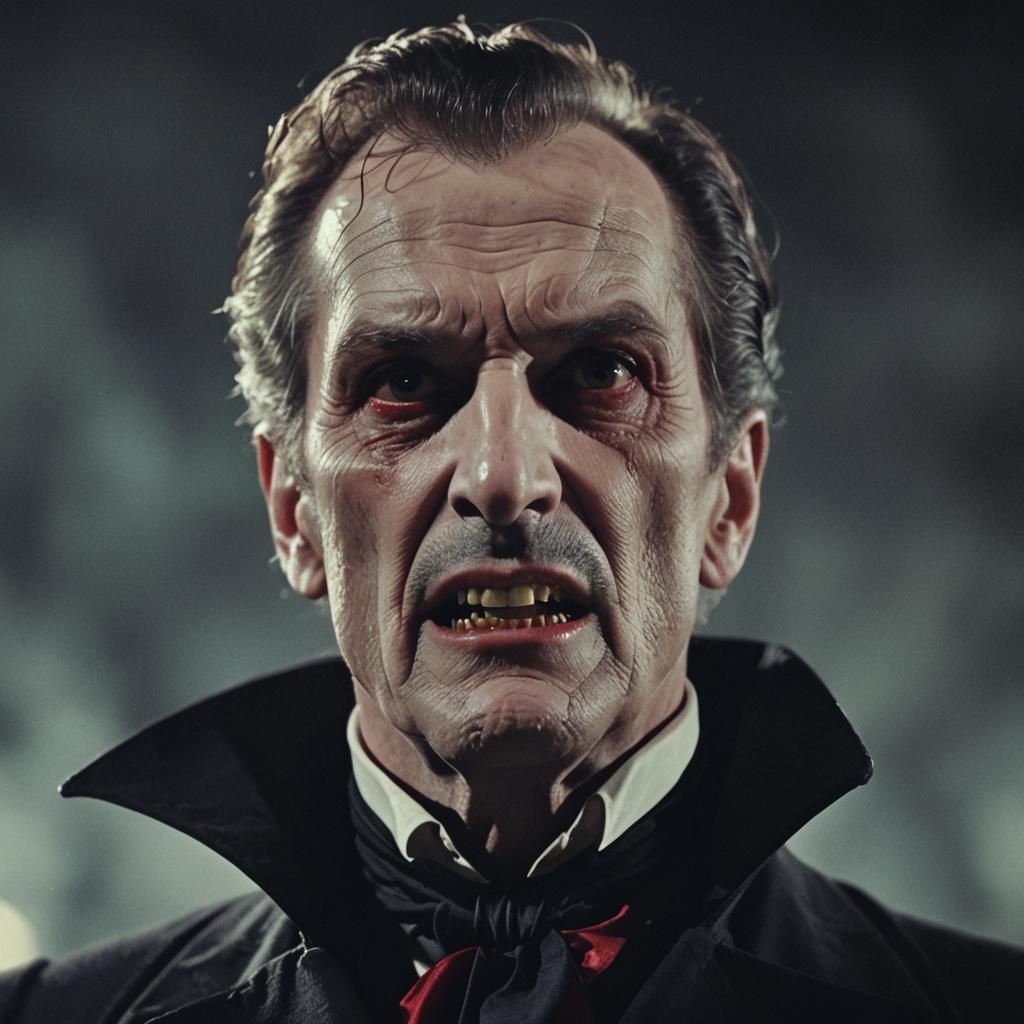 Vampire Close-Up in Film Noir Style