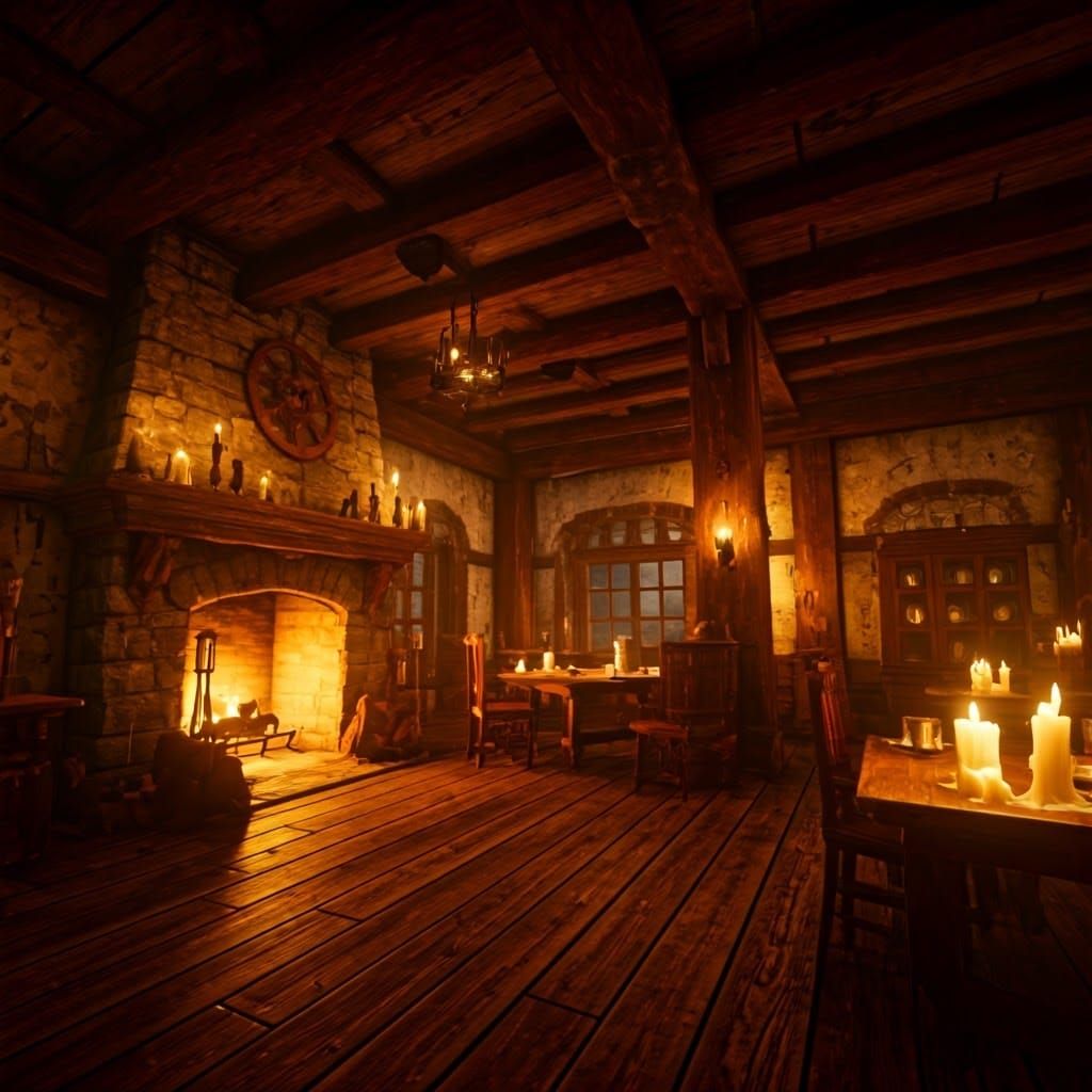 Scene from the admiral Benbow inn from Treasure island