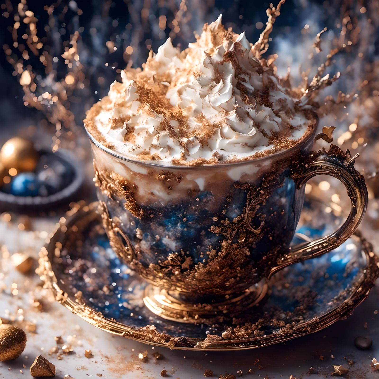 Intricate Coffee Mokaccino with Whimsical Details