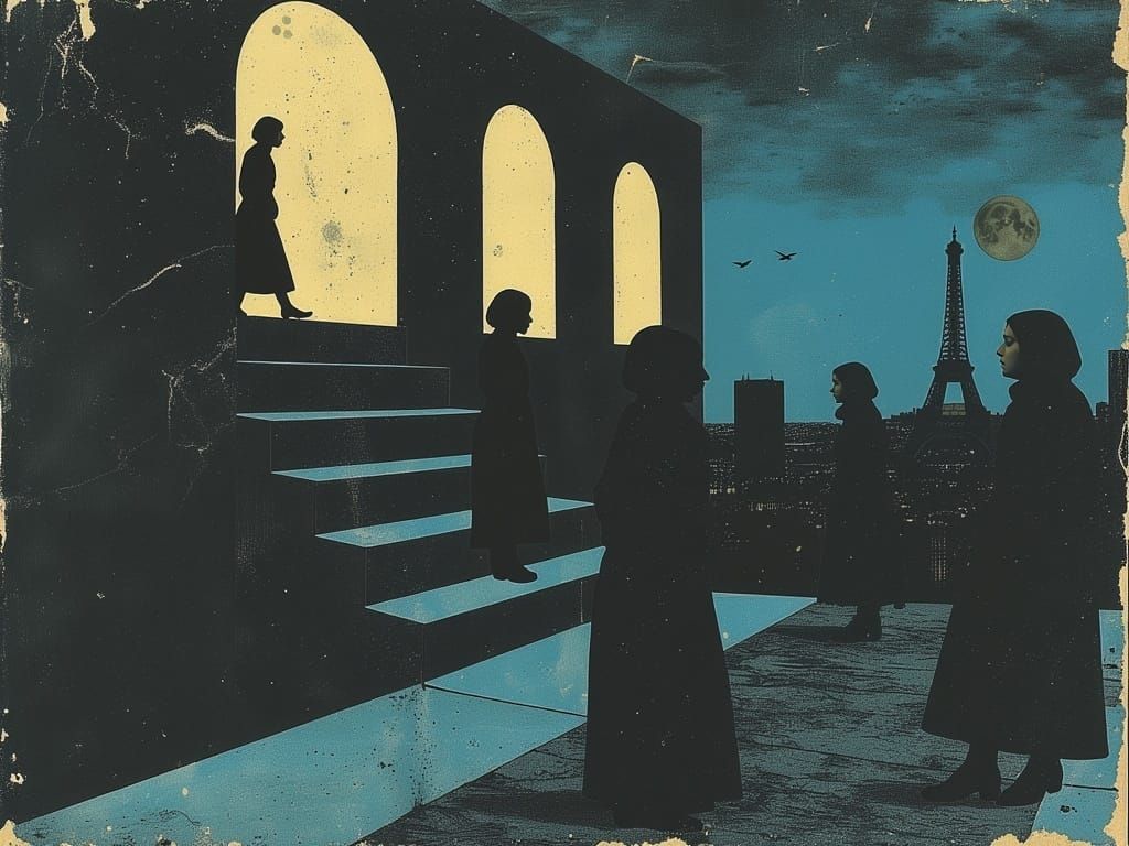 Surreal Stairway to Nowhere in Dystopian Dreamscape