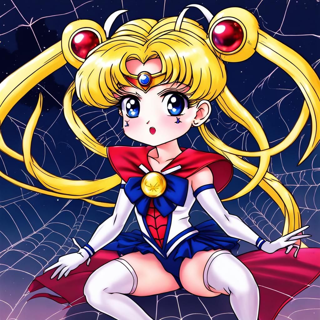 Sailor Moon Spider Outfit in Anime Style