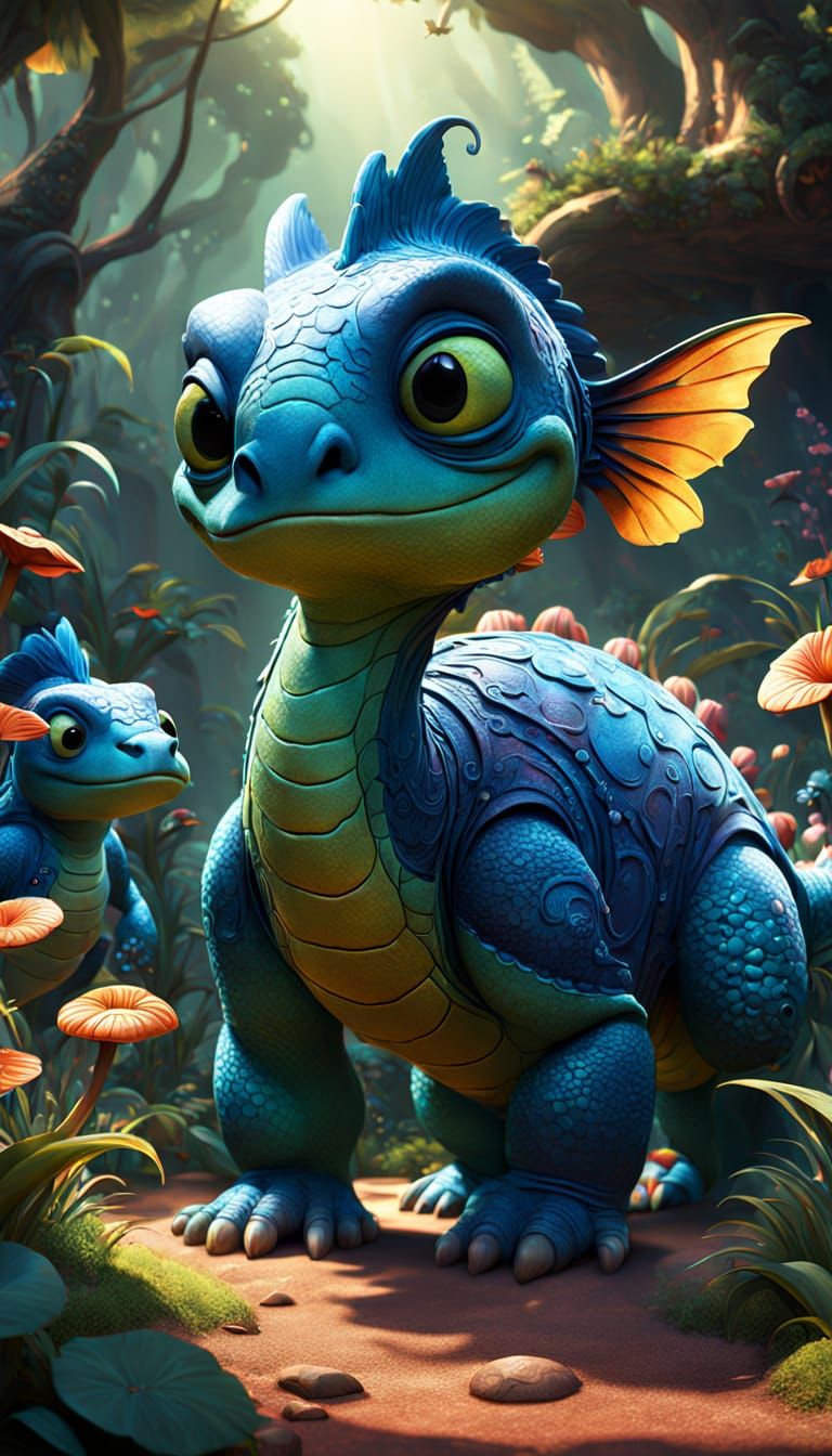 Whimsical Children's Paradise in Vibrant 3D Digital Art