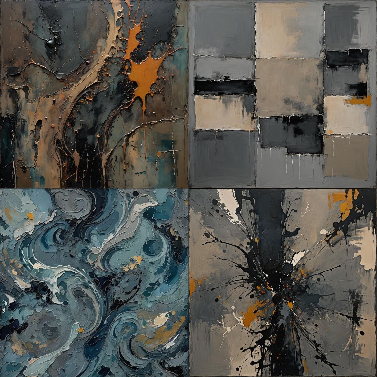 Abstract Painting with Muted Color Palette