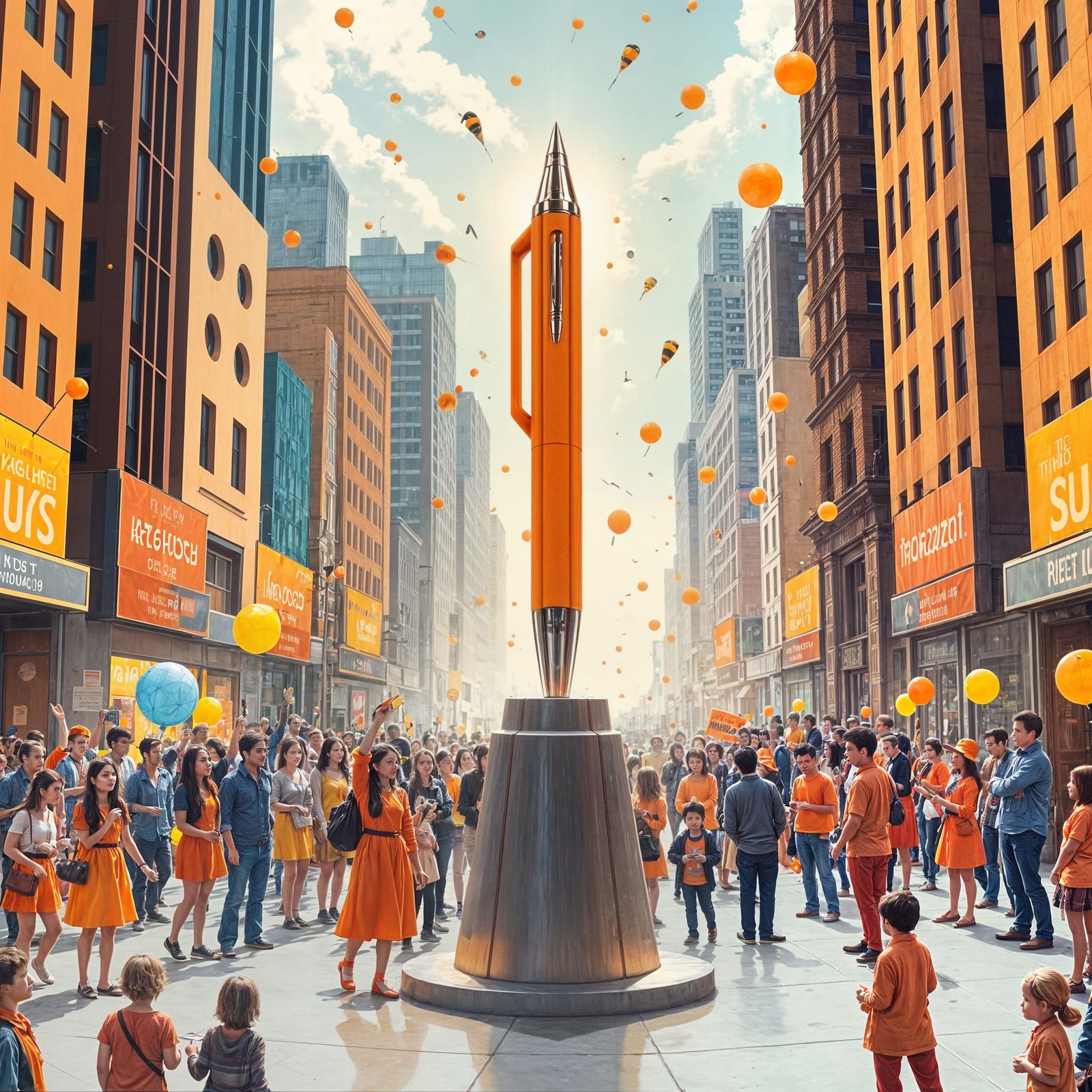 Surreal Vision of an Orange Felt Tip Pen as Hypnotic Device