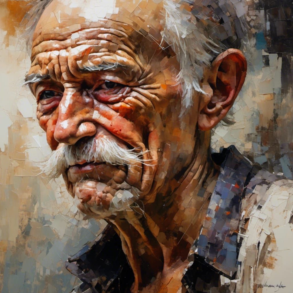 Closeup old man Distorted Unbalanced Reality, Wadim Kashin, ...