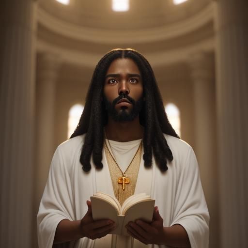 Black Jesus Teaching in Temple: Professional Photography