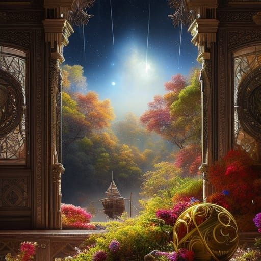 Universe in Acrylic Box: Photorealistic Digital Art