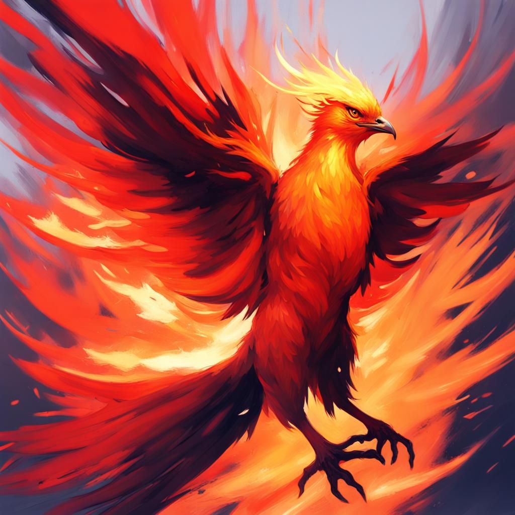 Flaming Phoenix Rising: a Digital Painting