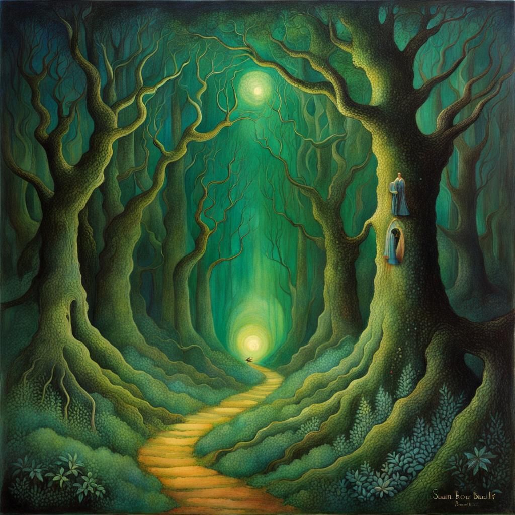 Eldritch Forest Painting in Fantasy Style