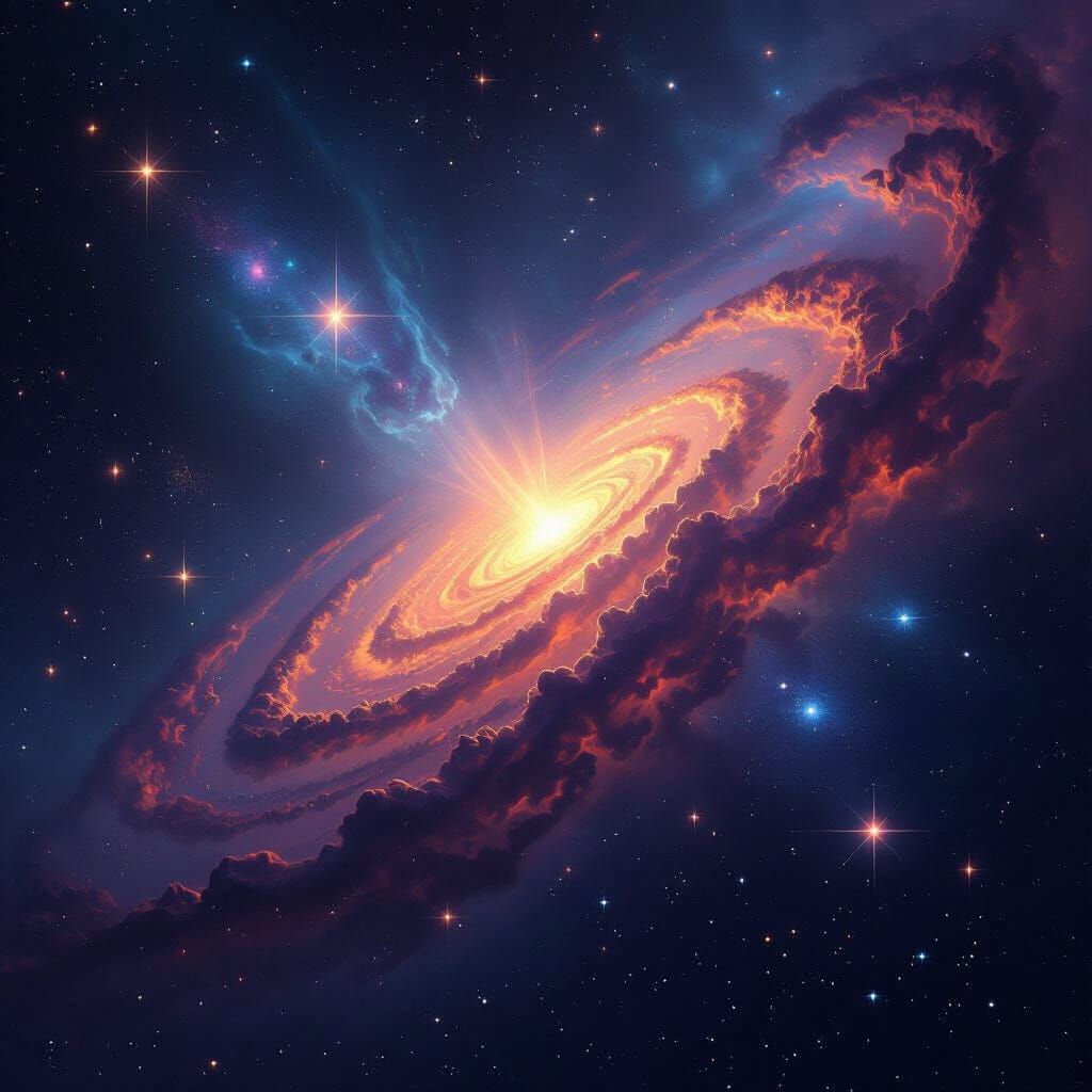 Mystical Cosmic Sigil Floating in Vibrant Outer Space