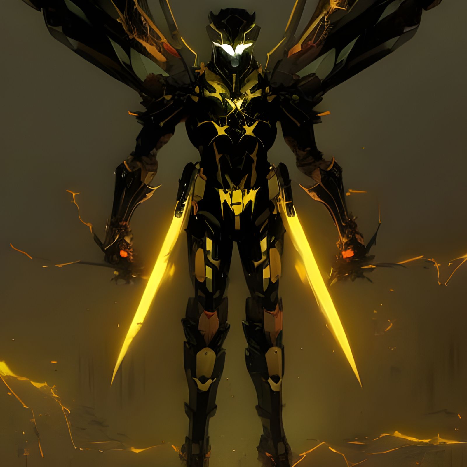 Giant Mecha Bee Portrait in Digital Art Style