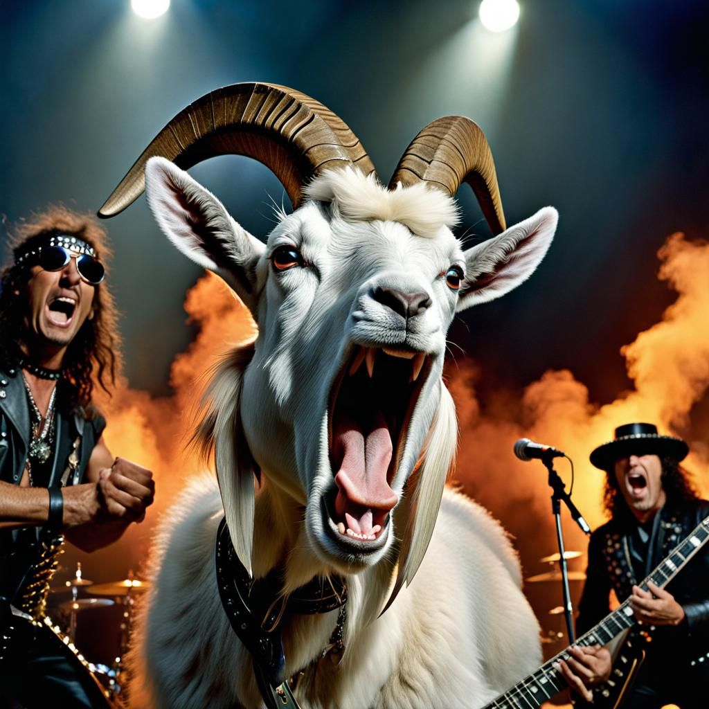 Heavy Metal Goat Rocks Out