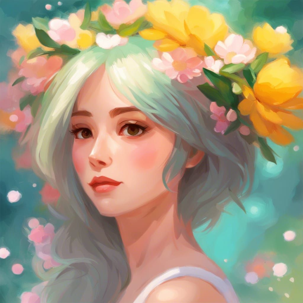 Lum Invader as Anime Ballerina in Impasto Style