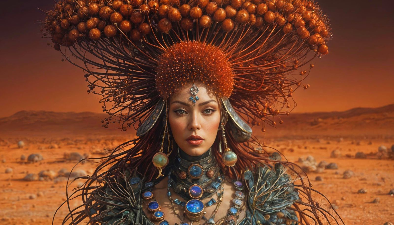 Afrofuturist Still Life in Alcohol Ink Style