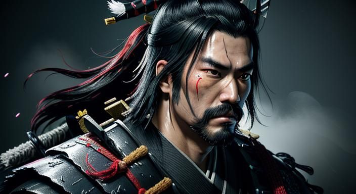 Sucker Punch Productions presents: up-close Samurai Jin Sakai as the ghost of Tsushima, Japan. Intelligent painting