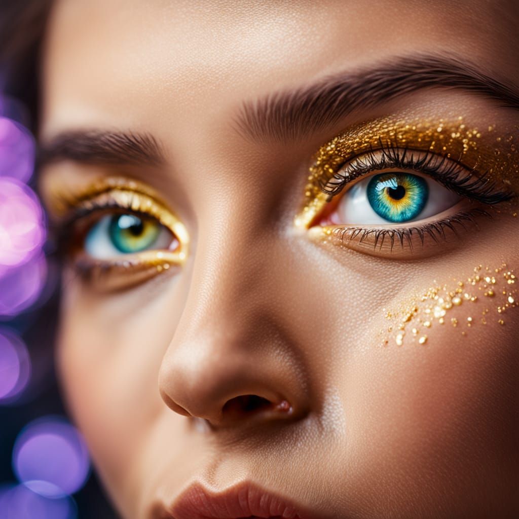 Hyperrealistic Close-Up Portrait of a Woman's Vivid Eyes