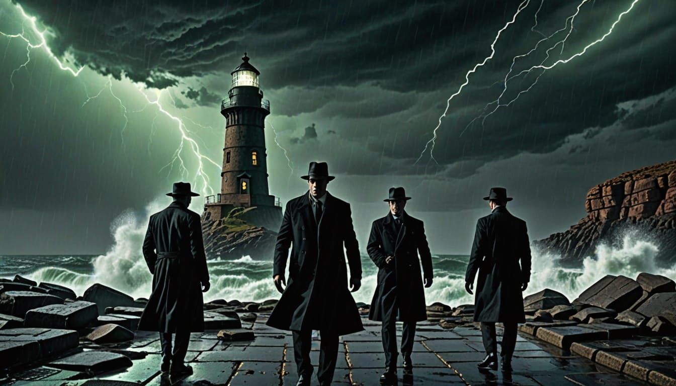 Men in Black at Bell Rock Lighthouse
