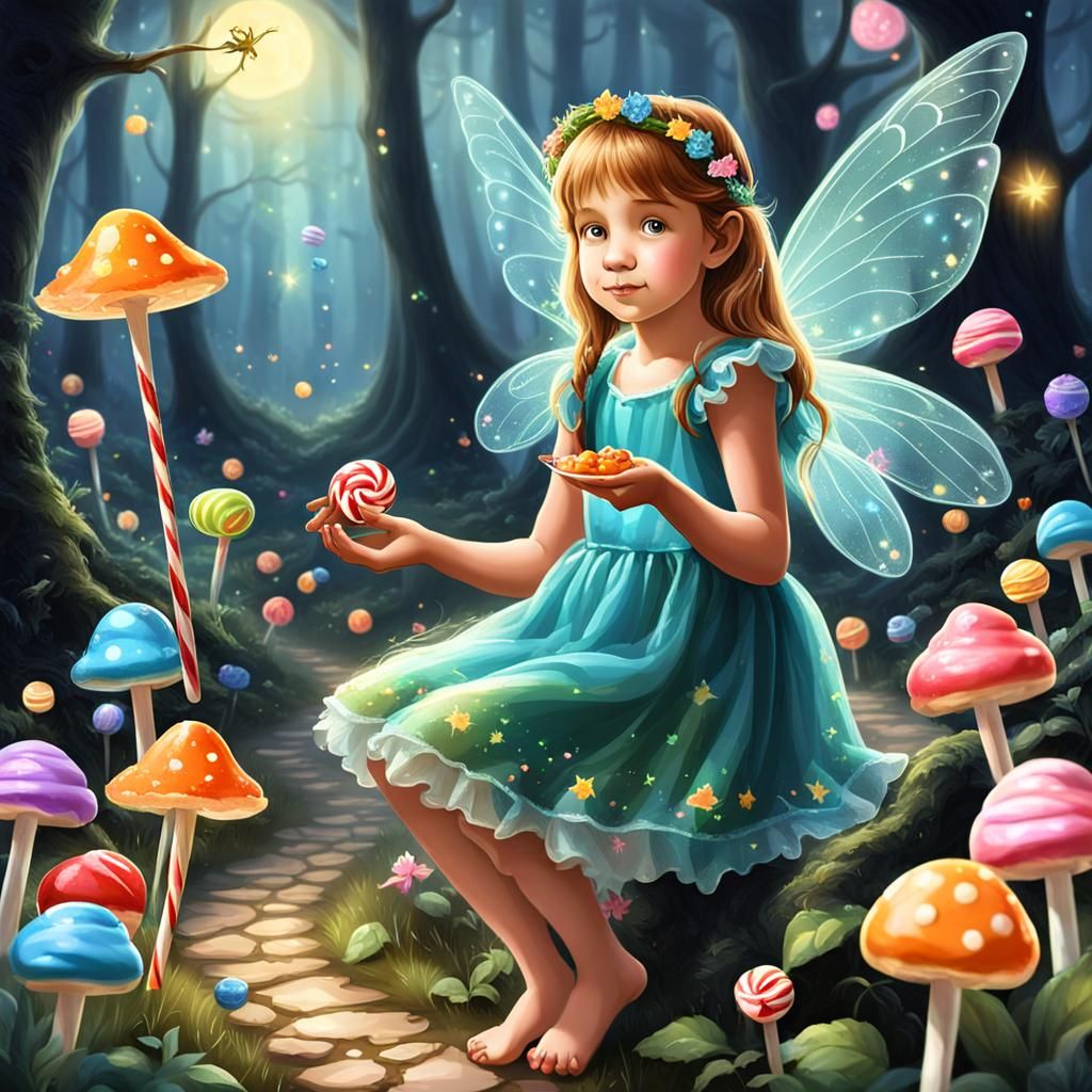 Fairies Eat Candy: A Whimsical Scene