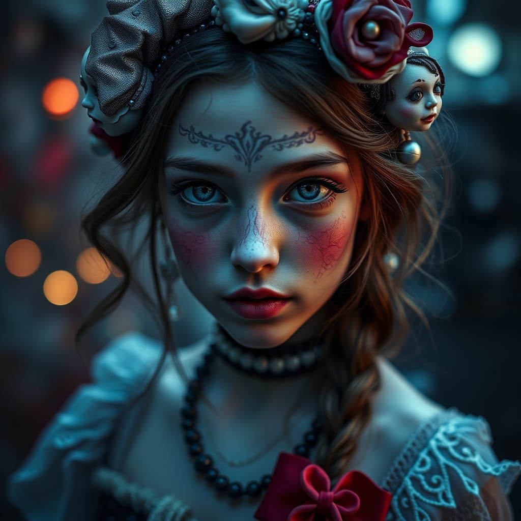 Hyperrealistic Girl Portrait in Cinematic Style