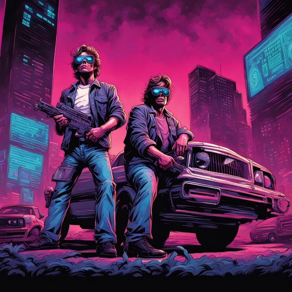 They Live in Synthwave Comic Book Art
