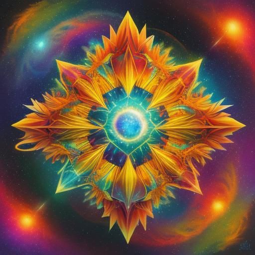 Holographic Sunshine: A Cosmic Astral Illustration